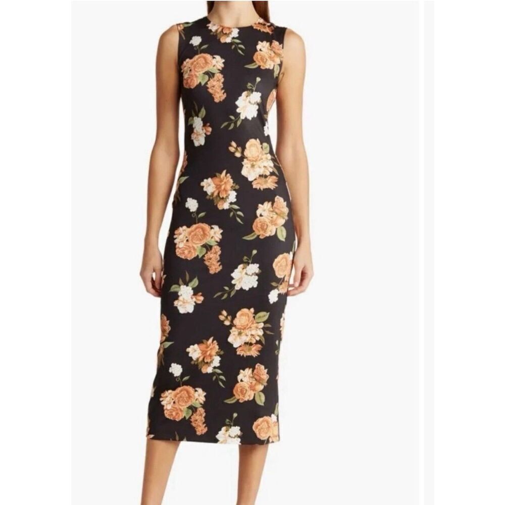 NWT WeWoreWhat midi  tank dress with floral accent Size medium
